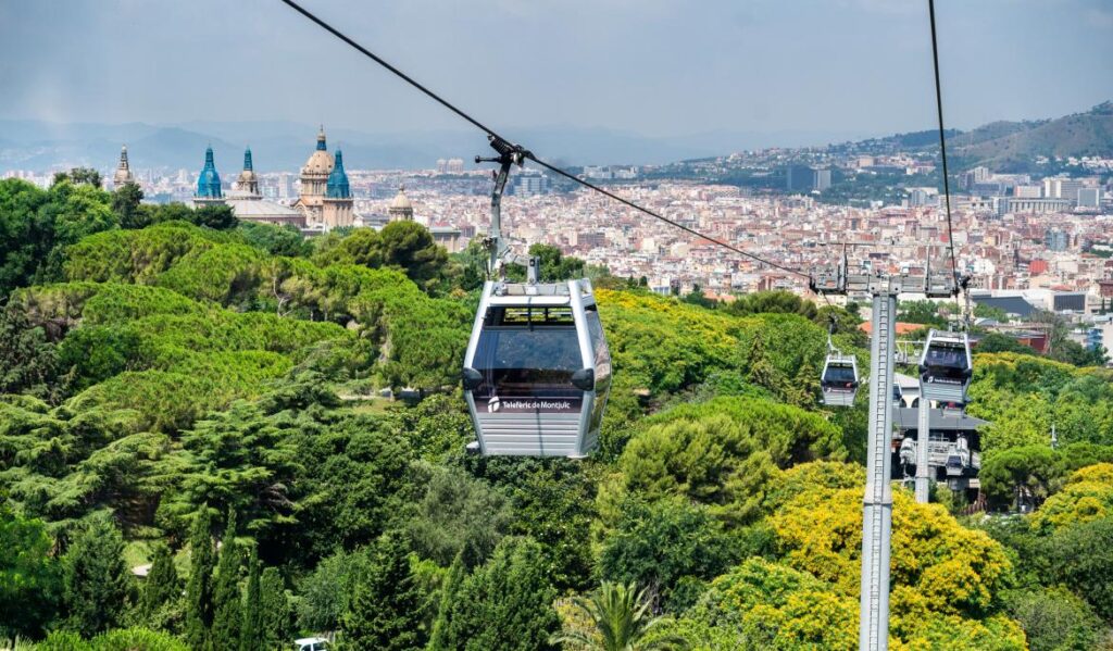 Cable Car Ride Montjuïc Mountain Barcelona Spain